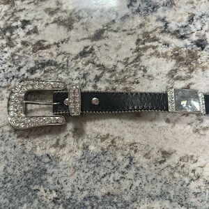 BB Simon Large Crystal Leather Belt